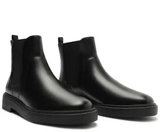 Bota Chelsea Cano Curto Salto Baixo Bold Preta